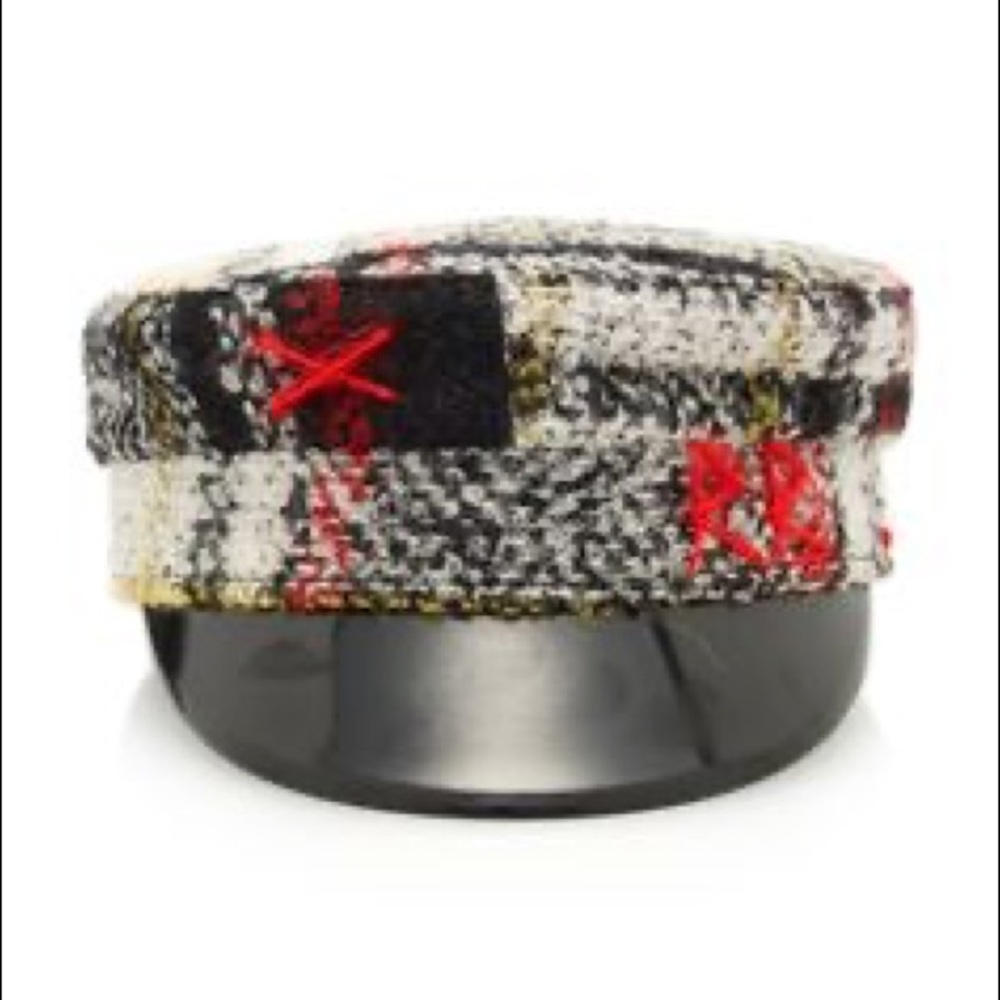 Ruslan Baginskiy Checked Wool Baker Boy Cap